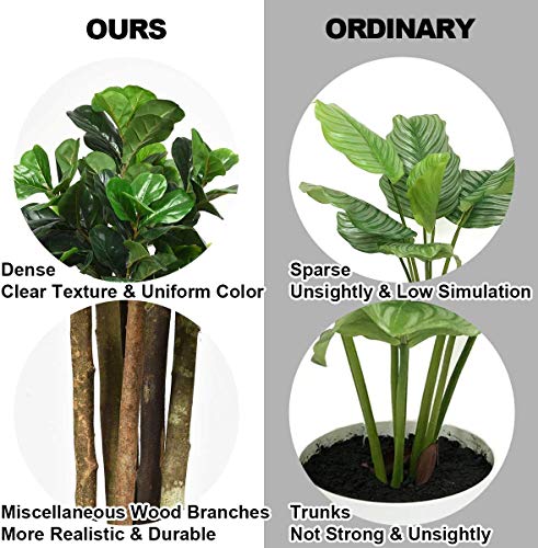 Product: FANTASK 6FT Artificial Fake Fig Tree Greenery Plants in Nursery Pot, Decorative Indoor & Outdoor Fiddle Leaf Trees for Home Office Lobby