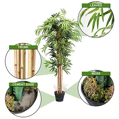 Product: FFlyer 5 Ft Artificial Bamboo Tree - Tall Faux Potted Plant for Home, Office & Restaurant Decor