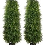 Product: YEMMEN 2 Pack 5ft Artificial Cedar Topiary Trees, Outdoor Artificial Plants for Front Porch Décor, Artificial Shrubs Fake Plants Uv Rated Potted Plants for Outdoor, Indoor, Front Door, Office.