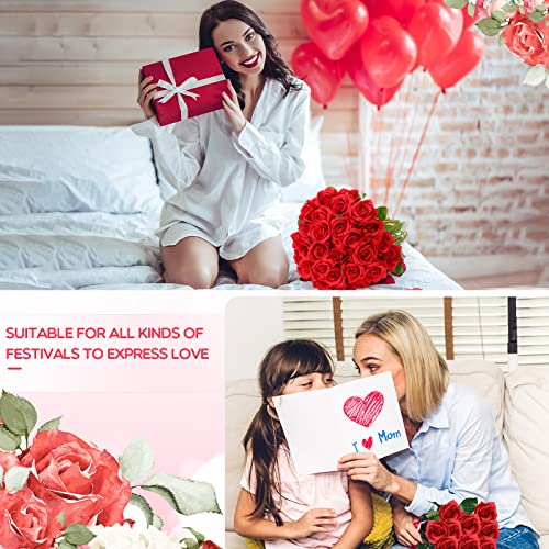 Silky Flower Store Artificial Roses, Long Stem Silk Flowers, Red, 100 Pieces, Faux Crimson Rose Bouquet, 20in 5 5 Product: Jexine 100 Pieces Artificial Roses Flowers Bulk, Long Stem Realistic Fake Silk Roses Bouquet for Table Centerpiece Vases Wedding Party Home Kitchen Decor (Red)