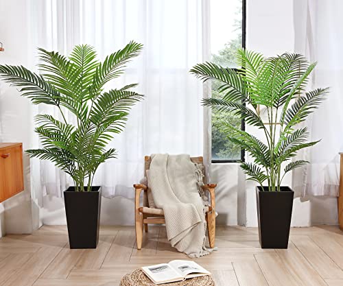 Product: Fopamtri Artificial Areca Palm Plant 5 Feet Fake Palm Tree with 17 Trunks Faux Tree for Indoor Outdoor Modern Decoration Dypsis Lutescens Plants in Pot for Home Office (Set of 2)