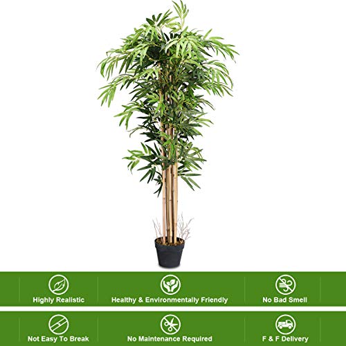 Product: 5ft Goplus Artificial Bamboo Tree - Realistic Faux Plant for Home & Office Decor