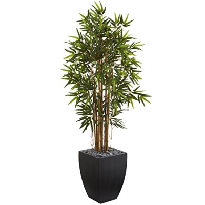 Product: Nearly Natural 5ft. Bamboo Artificial Tree in Black Wash Planter