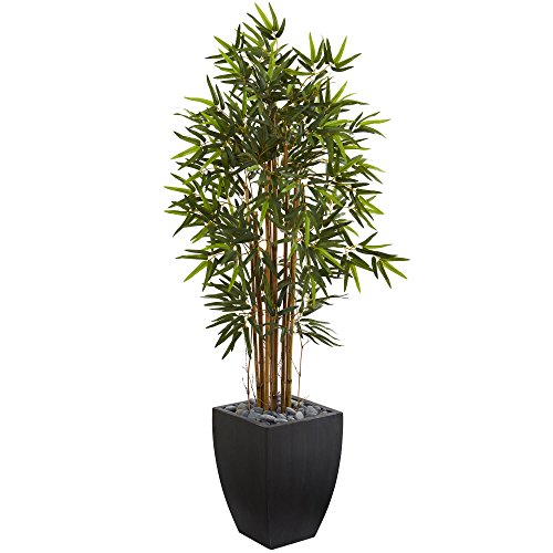 Product: Nearly Natural 5ft. Bamboo Artificial Tree in Black Wash Planter