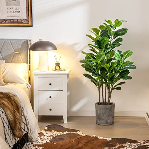 Product: Goplus 2-Pack 51'' Tall Fake Fiddle Leaf Fig Trees - Lush Artificial Greenery for Home & Office Decor