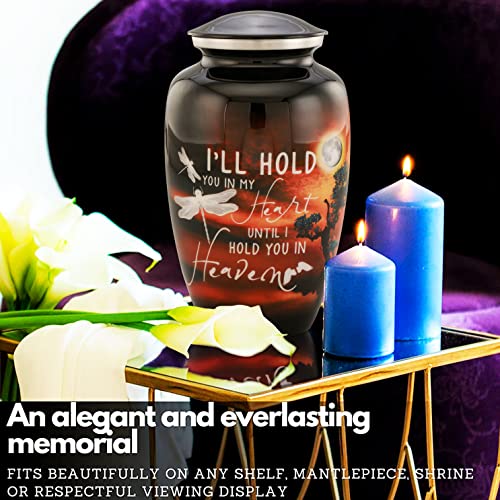 Silky Flower Store Moonlight Black Memorial Urn for Dad, Amaira Memorials, Recycled Aluminum Funeral Urn, 200 lbs 5 5 Product: Amaira Memorials Urn For Ashes Adult Male/Female Handcrafted Urns For Human Ashes Adult Man/Women | Funeral/Cremation Urns, Large Decorative Urns | Memorial Gifts Moonlight Black Urn for Dad - 200 lbs