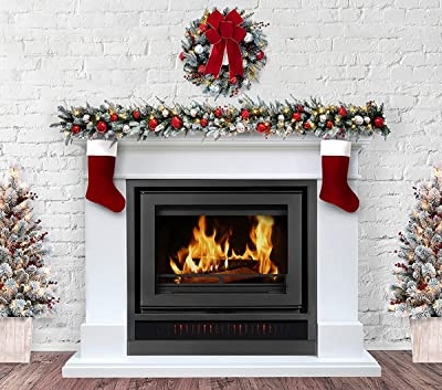 Silky Flower Store Pre-Lit Frosted Fir Potted Christmas Tree, Soft White LED Lights, Faux Red Berries, Whitewash Wood Pot, 4 Foot 14 14 Product: Haute Decor 4 Foot Pre-lit Ashcroft Artificial Frosted Fir Potted Christmas Tree with 100 Soft White LED Lights