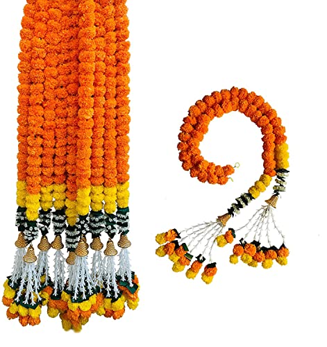 S2S Artificial Marigold Flower Garland for Decoration, Orange, Pack of 2 PCS, 4 Feet Long - Artificial Flower Arrangements Product: S2S Artificial Marigold Flower Garland for Decoration, Orange, Pack of 2 PCS, 4 Feet Long