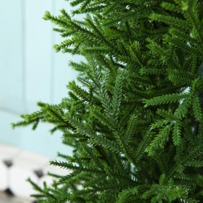 Product: 4FT OAKRED Artificial Cedar Topiary Trees - UV-Protected Norfolk Pine Set for Year-Round Outdoor & Indoor Decor