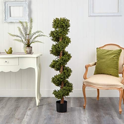Product: Nearly Natural 5ft. Boxwood Spiral Topiary Artificial Tree (Indoor/Outdoor)