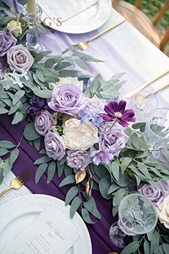 Silky Flower Store Eucalyptus Rose Flower Garland, Lilac Lavender Sweetheart Table Decor, Artificial Silk Garland 6FT 4 4 Product: Ling's Moment Flower Garland - 6FT Eucalyptus & Rose - Sweetheart Table Decor for Wedding Reception, Artificial Floral Garland for Mantle, Thanksgiving, Christmas Decoration, Lilac & Lavender