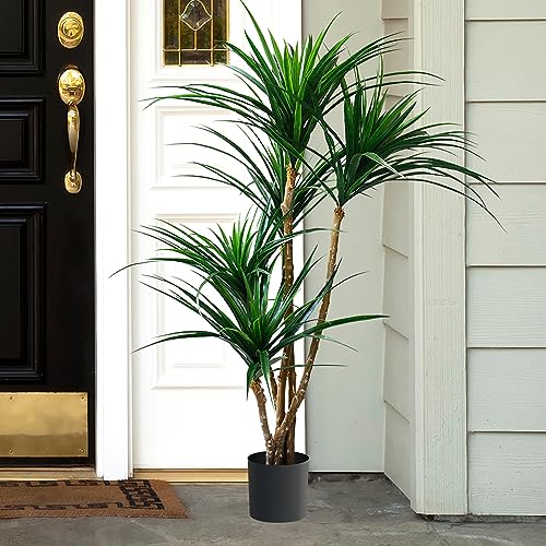 Silky Flower Store Artificial Yucca Tree, Tropical Faux Plant with Rubber Leaves, Natural Trunk, UV Resistant, Indoor Outdoor Décor, 51-inch 4 4 Product: Pure Garden Artificial Tree - 51-Inch Tropical Yucca Plant with Rubber Leaves and Natural Trunk for Living Room, Bedroom and Office - Faux Plants