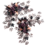 Product: Ling's Moment 2PCS Artificial Floral Swags Centerpieces, Wedding Flower Greenery Arrangements for Sweetheart/Head Table Decor Wedding Car Wall Window Arch Home Garden Decor | Purple Halloween