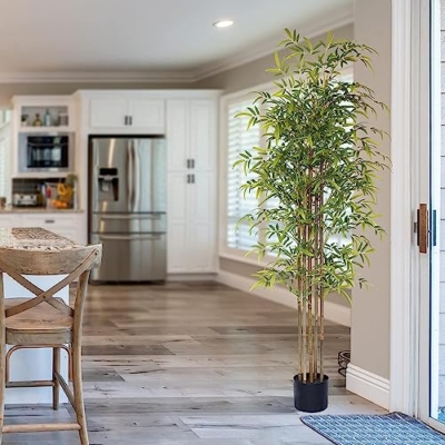 Product: Happygrill Artificial Bamboo Tree, Greenery Plants in Nursery Pot, Decorative Fake Trees Artificial Trees for Home Decor Indoor,Office, Entryway, 5Ft High
