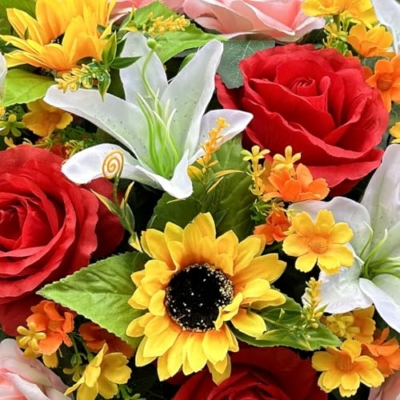 Product: ALL SPECIAL Headstone Flowers Saddle - Durable Christmas Grave Decorations for Cemetery & Tombstone Floral Arrangements