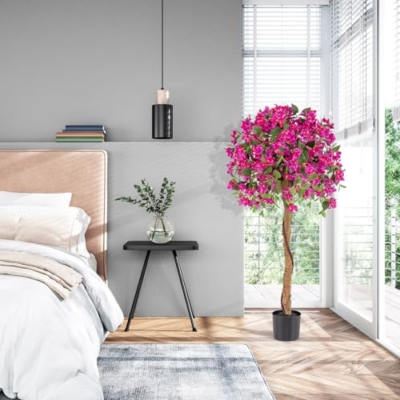 Product: Goplus 53” Bougainvillea Artificial Tree, 2 Pack Faux Silk Flower Tree in Pot w/ 576 Flowers, 288 Leaves, Tall Fake Floor Plant, Artificial Plants for Indoor Outdoor Bedroom Living Room Decor