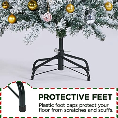Silky Flower Store Yaheetech Snow Flocked Fir Pencil Christmas Tree, Slim Corner Artificial Xmas Tree, Metal Stand, White, 6Ft 16 16 Product: Yaheetech 6Ft Snow Flocked Fir Pencil Christmas Tree Slim Corner Hinged Artificial Xmas Tree with 814 Branch Tips and Metal Stand, Holiday Decoration for Home, Office, Party, White