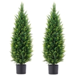 Product: 3.5ft Artificial Topiary Trees Set of 2 Faux Cedar Trees UV Resistant Bushes Potted Plants Artificial Shrubs for Outdoor Indoor Front Porch Garden