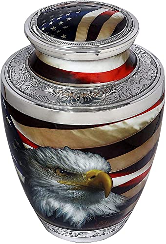 Silky Flower Store American Flag Patriotic Cremation Urn for Human Ashes, Veteran Memorial Urn, Adult Male, Police Dog K9, Army Firefighter, 20.5cm 1 1 Product: Bold & Divine American Flag Patriotic and Veteran Cremation Urns for Human Ashes Adult Male | Funeral Decorative Urn for Men, Police Dog K9, Army Firefighter