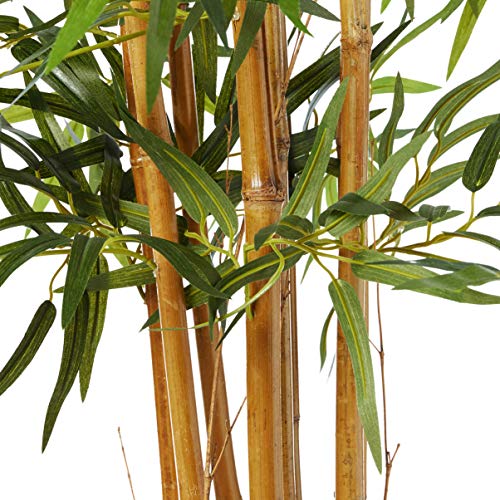 Product: Nearly Natural 5812 5’ Bamboo Artificial Tree in White Tower Planter, Green