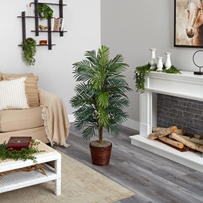 Product: Nearly Natural 5263-0308 56in. Areca Palm Silk Tree with Basket, Green,30" x 32" x 56"