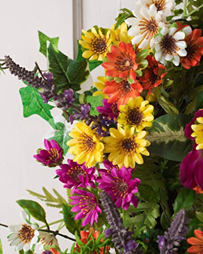 Silky Flower Store Artificial Floral Outdoor Wreath, Balsam Hill Meadow Lavender Chrysanthemums Wildflowers, 28in 1 1 Product: Balsam Hill 28in Meadow Outdoor Floral Artificial Wreath