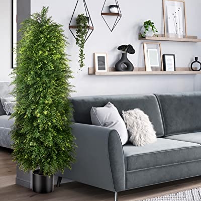 Product: YEMMEN 2 Pack 5ft Artificial Cedar Topiary Trees, Outdoor Artificial Plants for Front Porch Décor, Artificial Shrubs Fake Plants Uv Rated Potted Plants for Outdoor, Indoor, Front Door, Office.