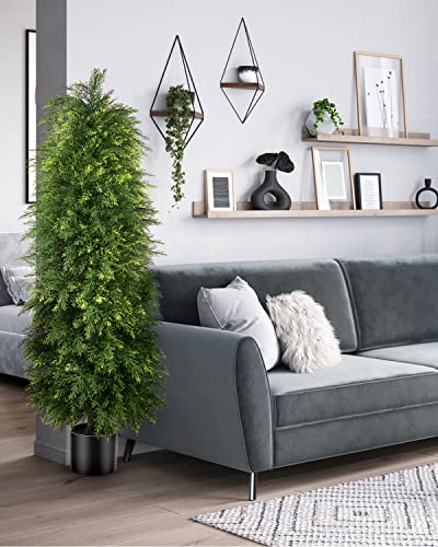 Product: YEMMEN 2 Pack 5ft Artificial Cedar Topiary Trees, Outdoor Artificial Plants for Front Porch Décor, Artificial Shrubs Fake Plants Uv Rated Potted Plants for Outdoor, Indoor, Front Door, Office.