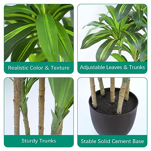 Product: Waoops Artificial Plants 6Ft Dracaena Fragrans Faux Trees with 8 Heads Fake Tree for Home Decor Indoor or Outdoor Office Decoration Housewarming Gift