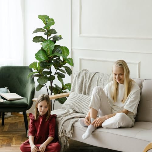 Silky Flower Store Artificial Fiddle Leaf Fig Tree, 6ft Faux Ficus Plant, Black Pot, Indoor Outdoor Décor, 180CM 4 4 Product: LUWENER 6ft Artificial Fiddle Leaf Fig Tree Plant,Fake Ficus Lyrata in Pot,Ficus Faux Plant Artificial Trees for Office Indoor Outdoor Garden Living Room Home Decor 1PCS-71in