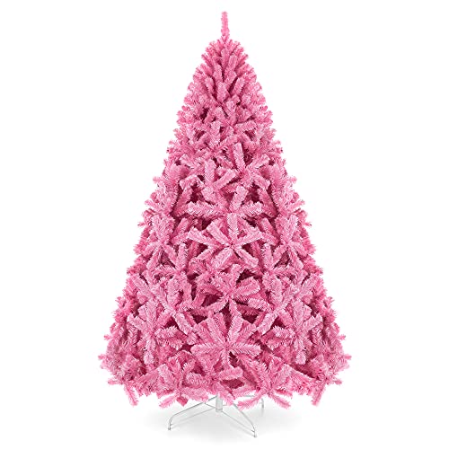 Best Choice Products 6ft Pink Christmas Tree Artificial Full Fir Tree Seasonal Holiday Decoration w/ 947 Branch Tips, Foldable Stand - Artificial Flower Arrangements Product: Best Choice Products 6ft Pink Christmas Tree Artificial Full Fir Tree Seasonal Holiday Decoration w/ 947 Branch Tips, Foldable Stand