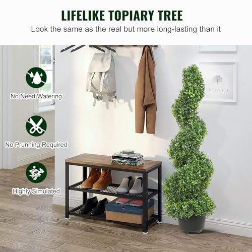 Product: VEVOR Artificial Boxwood Spiral Topiary Trees, 3ft Tall (2 Pieces) Faux Plant Outdoor, All-Year Green Fake Plant with Replaceable Leaves for Decorative/Indoor/Porch/Garden