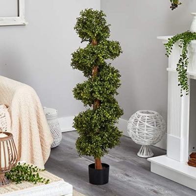 Product: Nearly Natural 46in. Boxwood Spiral Topiary Artificial Tree