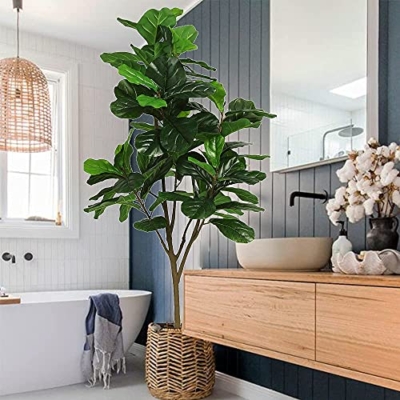 Product: VIAGDO Artificial Fiddle Leaf Fig Tree 6ft Tall 86 Decorative Faux Fiddle Leaves Fake Fig Silk Tree in Pot Artificial Tree for Home Office Living Room Bathroom Corner Decor Indoor