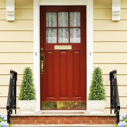 Product: Binnny Flower 3ft Artificial Boxwood Topiary Trees, Set of 2 – UV Resistant Faux Evergreen Shrubs and Bushes for Outdoor Planters, Realistic Fake Plants for Front Porch Outside Patio Yard, 3 Foot Tall