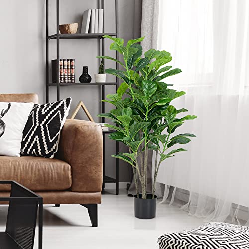 Product: BestComfort 4.6ft Artificial Fiddle Leaf Fig Tree Set of 2, Fake Ficus Pandurate Plant in Pots for Indoor Outdoor, Faux Ficus Lyrata Plant for Home Office Modern Decoration Housewarming Gift
