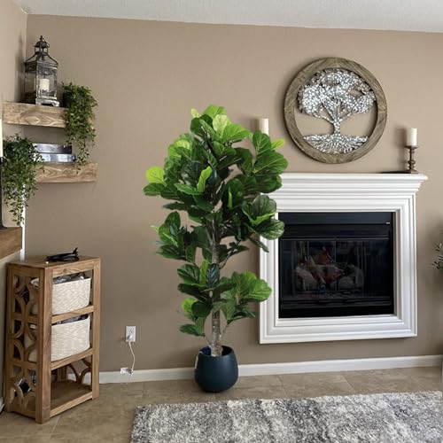 Product: Aveyas 6ft Artificial Fiddle Leaf Fig Tree for Home Decor, 6 Feet Large Faux Plant Fake Ficus lyrata Silk Trees with Pot for Indoor Outdoor House Living Room Office (6 ft Tall)