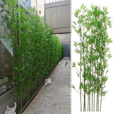 Product: Outdoor Artificial Bamboo Tree 3 4 5 ft 6 6.5 7 foot Tall, Fake Bamboo Silk Faux Tree Plant with Leaves for Garden Fence Privacy Decor Screen Courtyard Entrance ( Color : 10 Bamboo , Size : 1.8m/5.9ft
