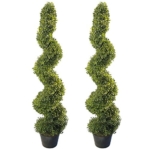 Product: 4'Artificial Topiary Spiral Boxwood Trees (Set of 2) by Northwood Calliger|Highly Realistic Potted Decorative Buxus Shrubs|Fake Plastic Plants for Home / Garden|Indoor & Outdoor Use|UV Protected