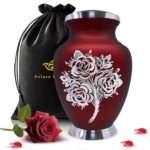 Product: Rose Cremation Urn for Ashes for Women & Men - Handcrafted Rose Urns for Human Ashes Adult Female & Male - Funeral Urns for Women - Honor Your Loved Ones with Decorative Urns (Red, Large)