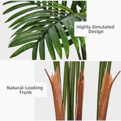Silky Flower Store Artificial Palm Tree with White Tall Planter, Faux Areca Floor Plant, 5FT 13 13 Product: ASTIDY Artificial Palm Tree 5FT - Fake Tree with White Tall Planter - Faux Tropical Areca Floor Plant in Pot - Artificial Silk Plant for Home Office Living Room Decor Indoor