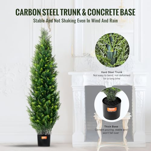 Silky Flower Store Artificial Cedar Topiary Tree, Faux Evergreen Plant, 48 inch Tall, 2 Pieces 4 4 Product: VEVOR Artificial Cedar Topiary Tree, 48 inch Tall (2 Pieces), with Extra Leaves & Pot Faux Evergreen Fake Pine Cypress Trees Plant, UV Rated Artificial Greenery Set for Home Decor Indoor/Outdoor