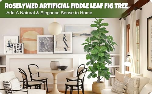 Product: Roselywed Artificial Fiddle Leaf Fig Tree 6FT with Realistic 148 Leaves 71 Inch Fake Ficus Lyrata Potted Plant for Indoor Outdoor Garden Landscaping Decor Housewarming Gift (6FT, 1Pack)