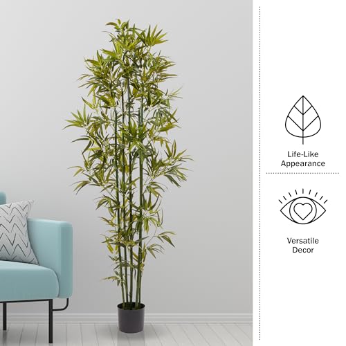 Product: Artificial Bamboo Tree - 6FT Fake Plant with Adjustable Leaves and Pot - Faux Plants Indoor for Home, Restaurant, or Office Décor by Pure Garden