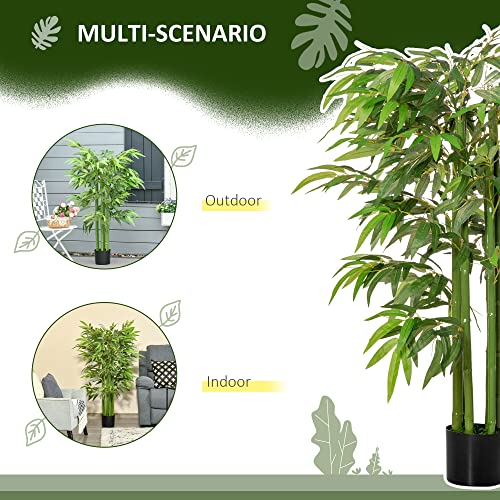 Product: HOMCOM 4.5FT Artificial Bamboo Tree, Decorative Faux Plant in Nursery Pot for Indoor or Outdoor Decor