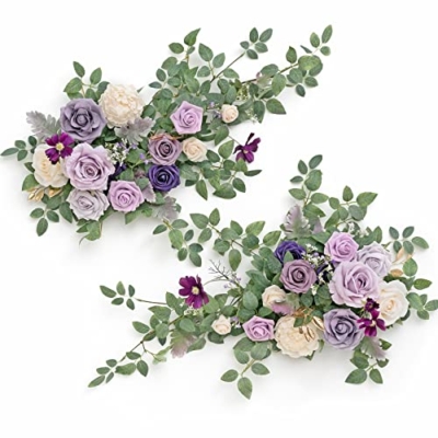 Product: Ling's Moment 2pcs Lilac Artificial Flower Garland Floral Swags Centerpieces Purple Wedding Arch Flower Greenery Arrangements for Sweetheart Table Wall Window Home Garden Outdoor Decor