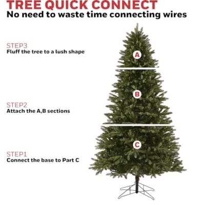 Product: Honeywell 7.5 ft Pre-Lit Artificial Christmas Tree, Regal Fir Xmas Tree with 700 Color Changing LED, 2569 PE/PVC Tips, Tree Top Connector, Entire Tree UL Certified