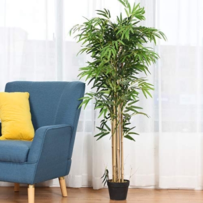 Product: FFlyer 5 Ft Artificial Bamboo Tree - Tall Faux Potted Plant for Home, Office & Restaurant Decor