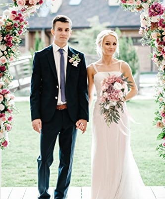 Product: Ansofi 9" Dusty Rose Wedding Bouquets for Bride, Cascading Bridal Bouquet for Bride Artificial Silk Roses Flowers Tossing Bouquet for Wedding Ceremony Decor