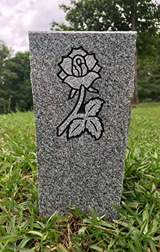 Silky Flower Store Granite Memorial Cemetery Vase Gray, Tapered Design, Outdoor Floral Holder, 5x4x9 7 7 Product: Granite Memorial Vase with Design Tapered (5"x4"x9") Gray